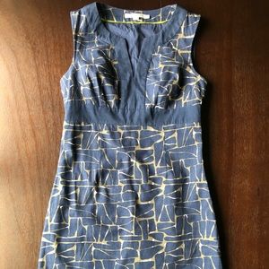 Boden Textured Patterened Sleeveless Sheath Dress